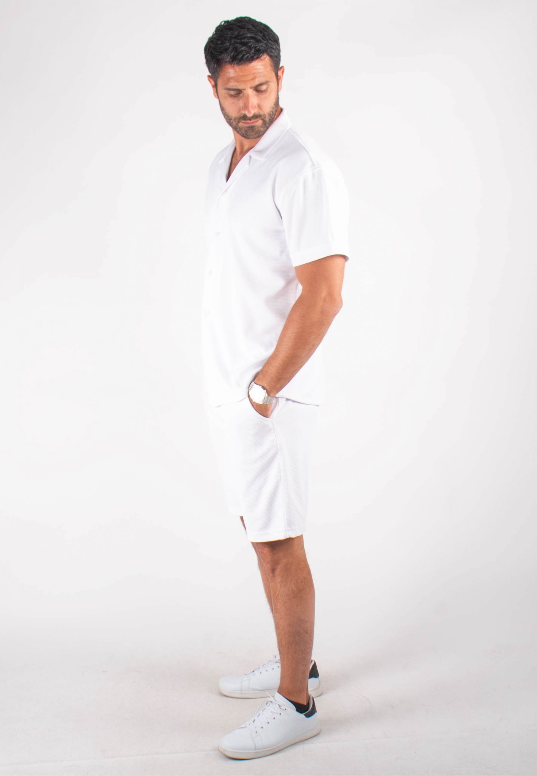 Ensemble Homme Chemisette et Short - Blanc