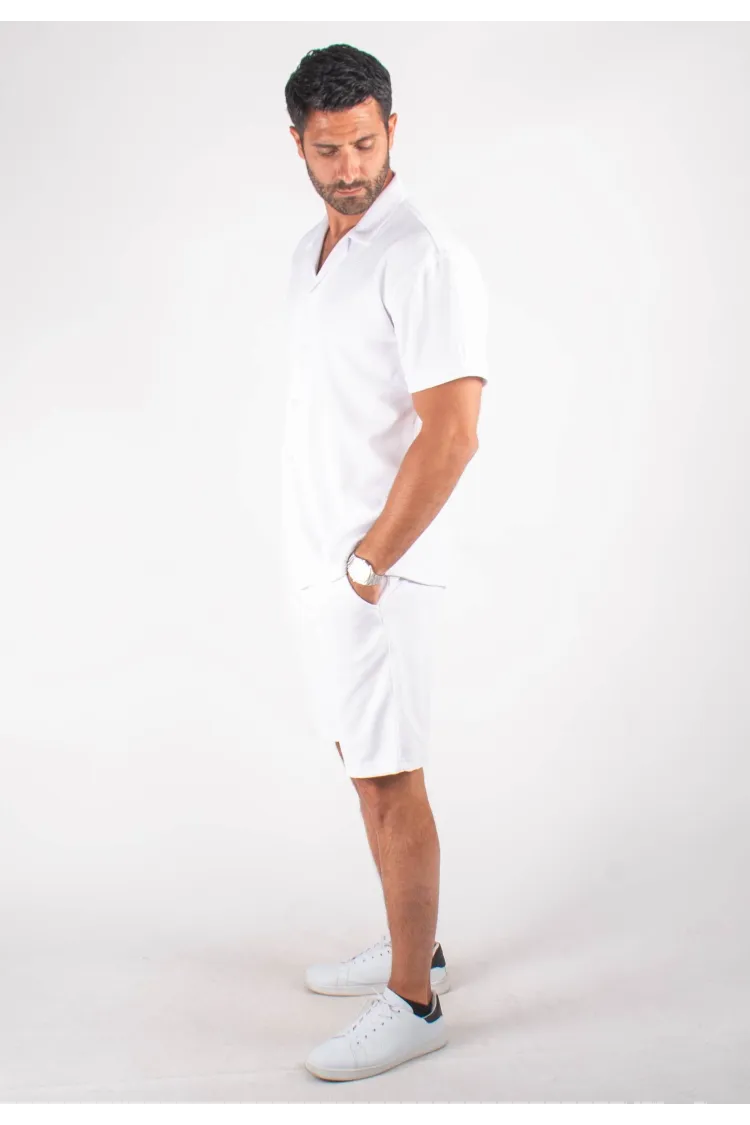 Ensemble Homme Chemisette et Short - Blanc