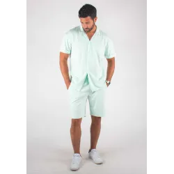 Ensemble Homme Chemisette et Short - Aqua