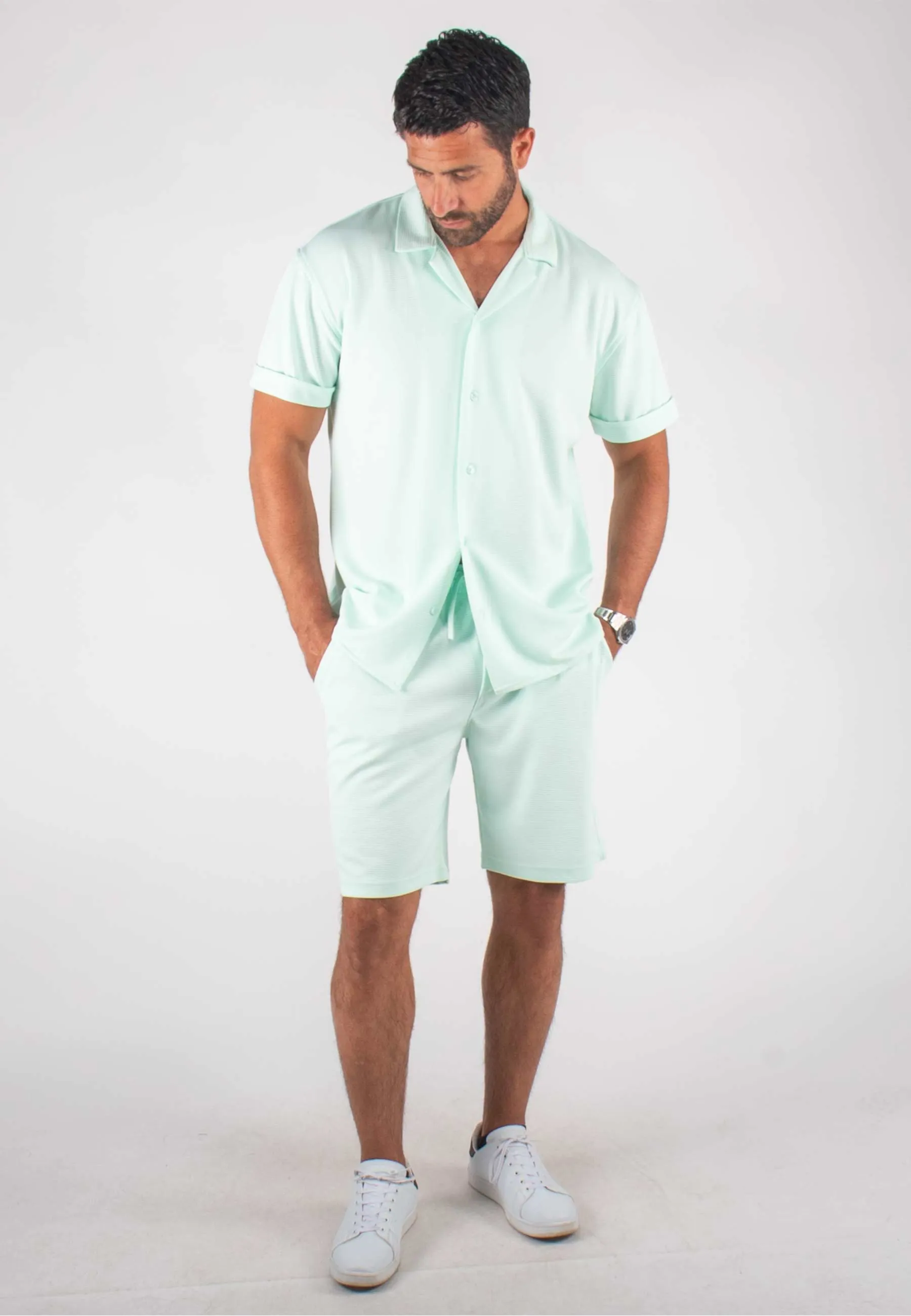 Ensemble Homme Chemisette et Short - Aqua