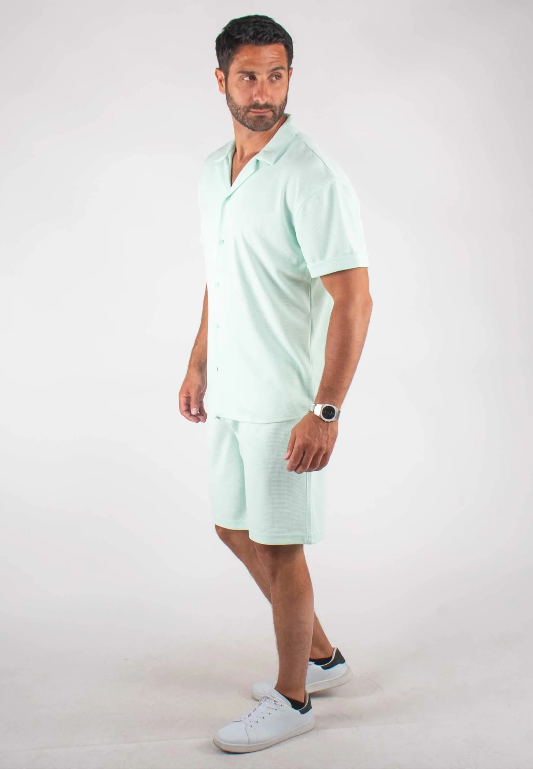 Ensemble Homme Chemisette et Short - Aqua