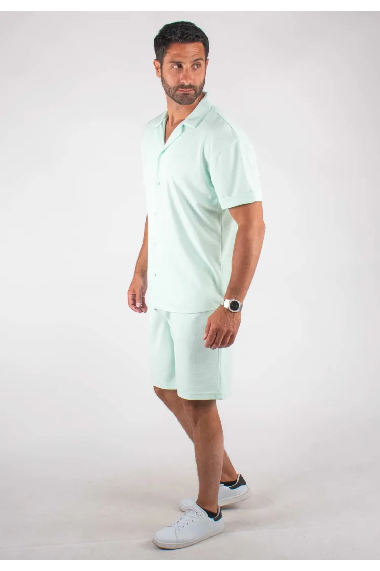 Ensemble Homme Chemisette et Short - Aqua