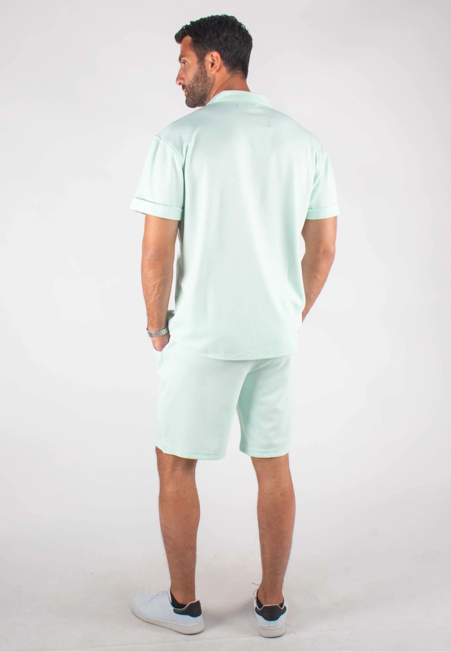 Ensemble Homme Chemisette et Short - Aqua