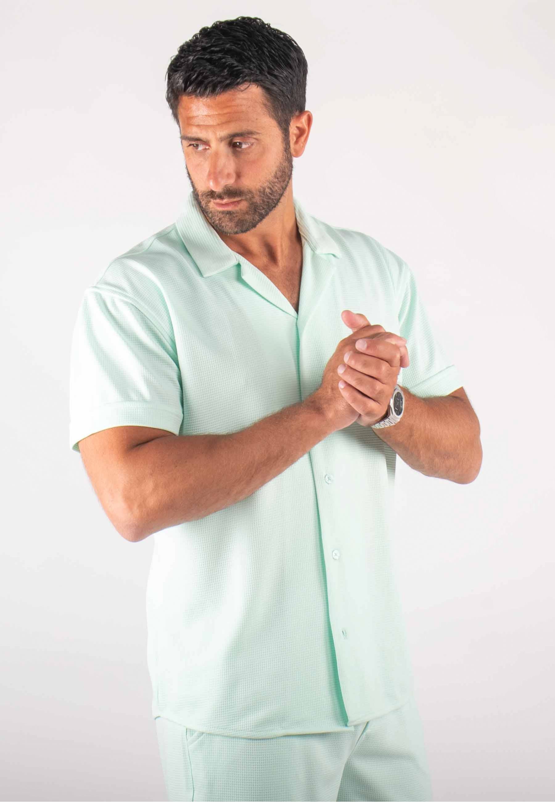 Ensemble Homme Chemisette et Short - Aqua