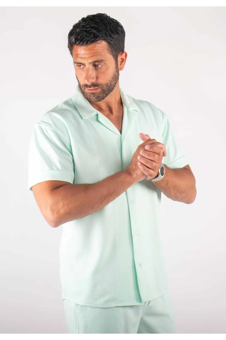 Ensemble Homme Chemisette et Short - Aqua