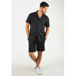 Ensemble Homme Chemisette et Short - Noir