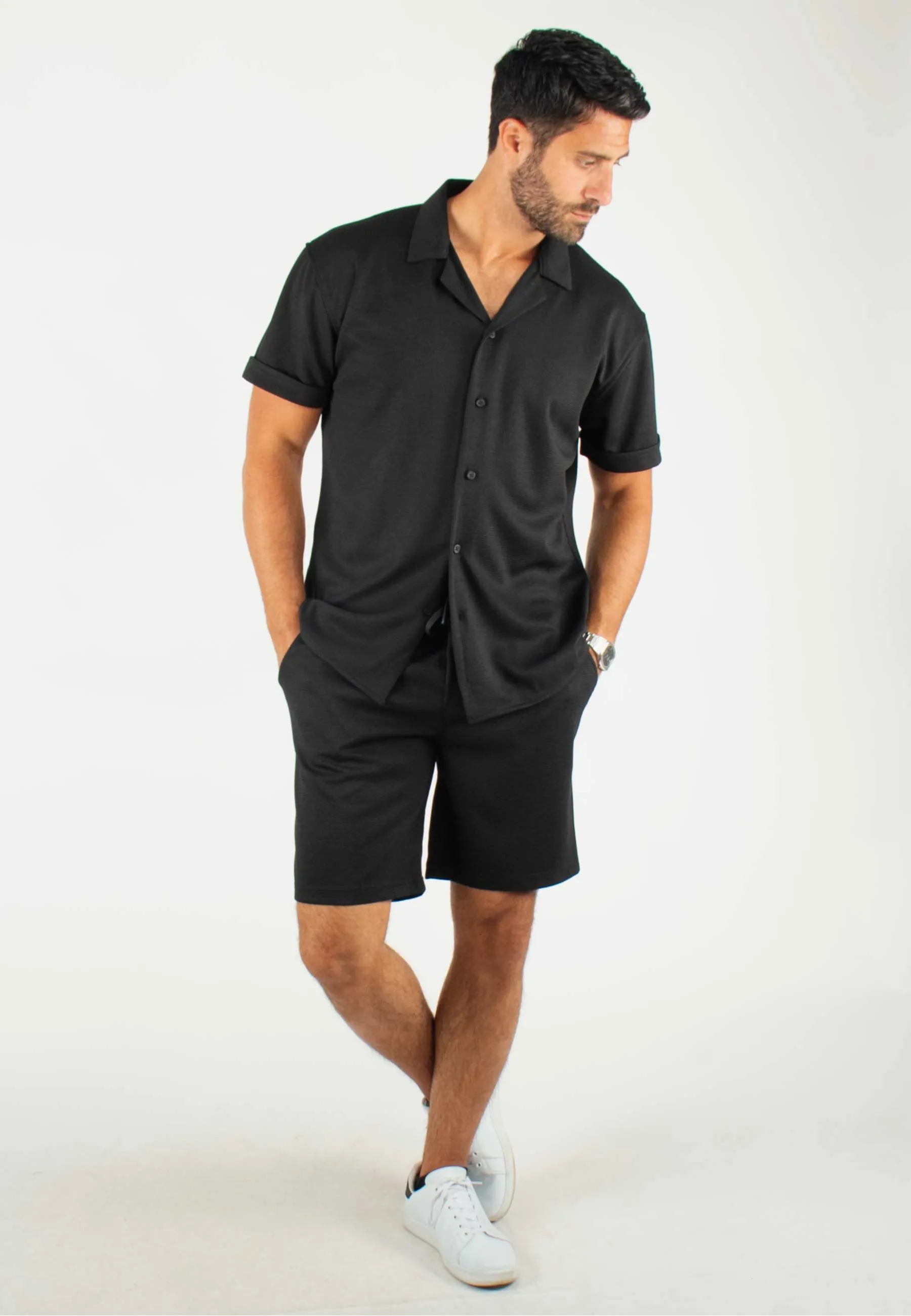 Ensemble Homme Chemisette et Short - Noir