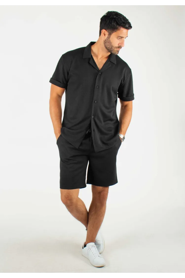 Ensemble Homme Chemisette et Short - Noir