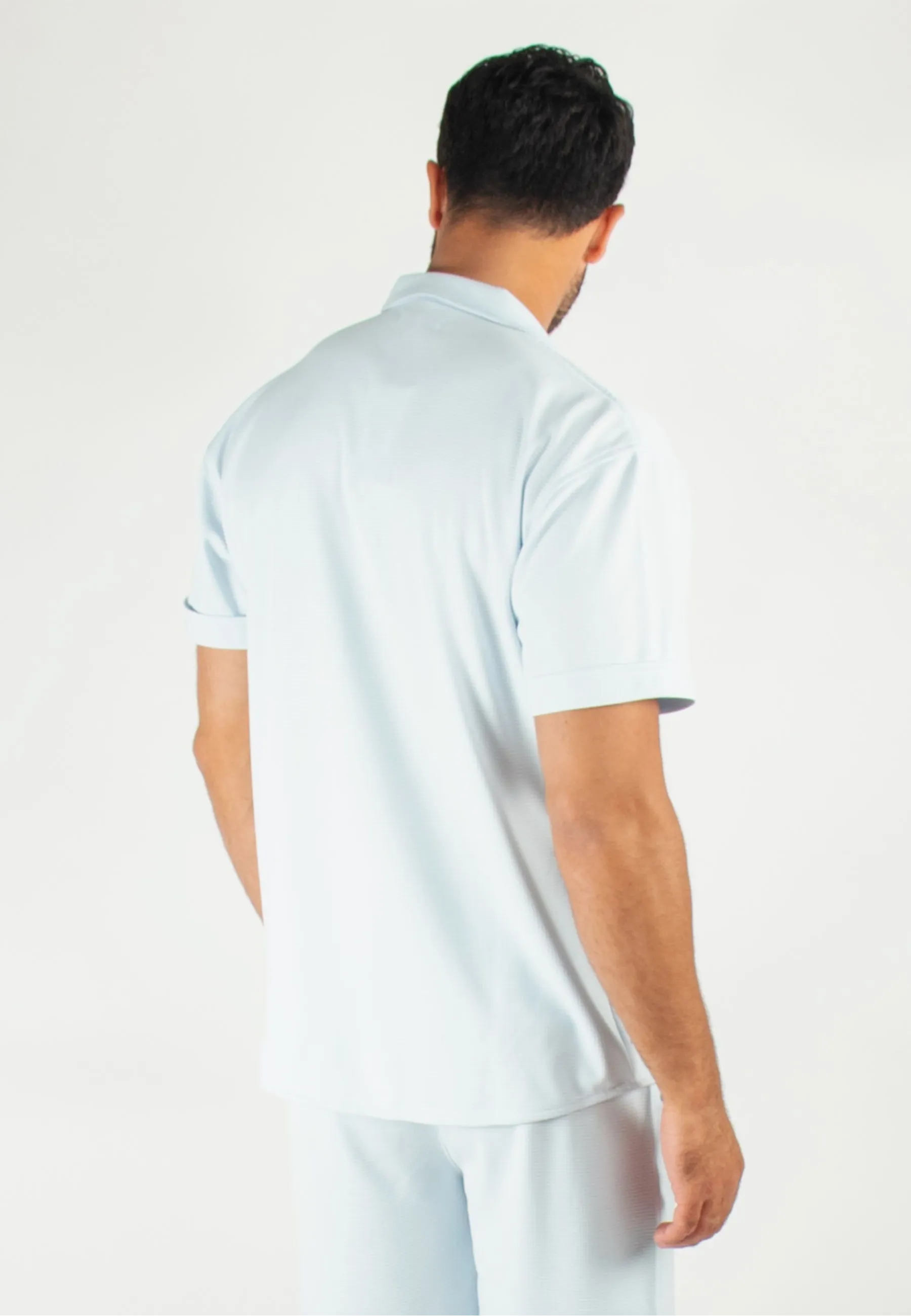 Chemisette Homme Bleu Ciel Texturée - Fraîcheur Été