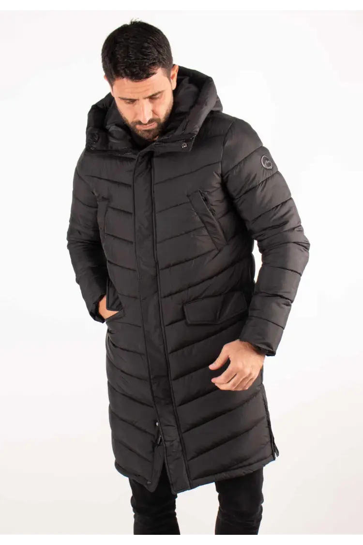 Doudoune Longue Homme Paragoose BARBER – Noir, Chaude et Capuche
