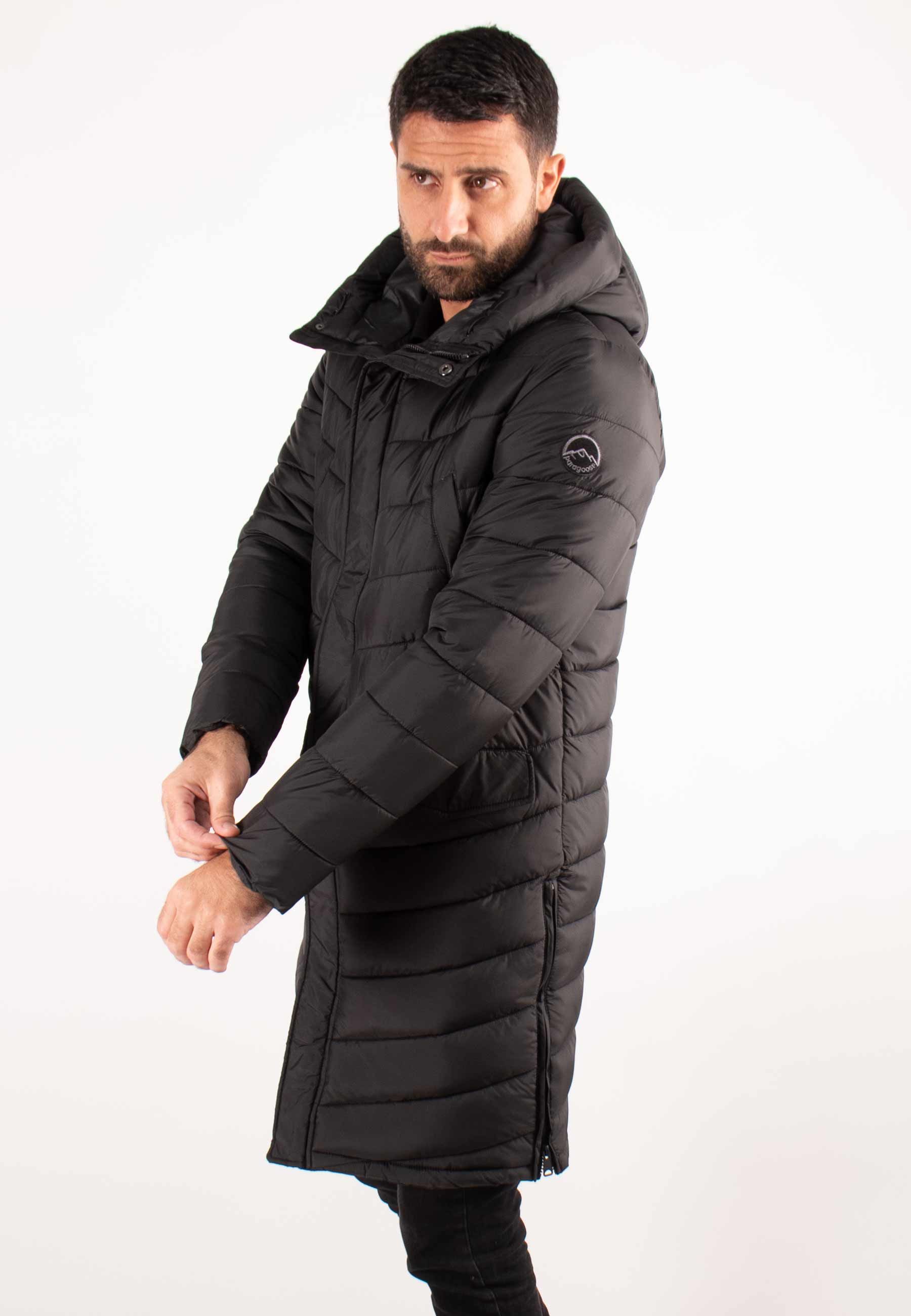 Doudoune Longue Homme Paragoose BARBER – Noir, Chaude et Capuche