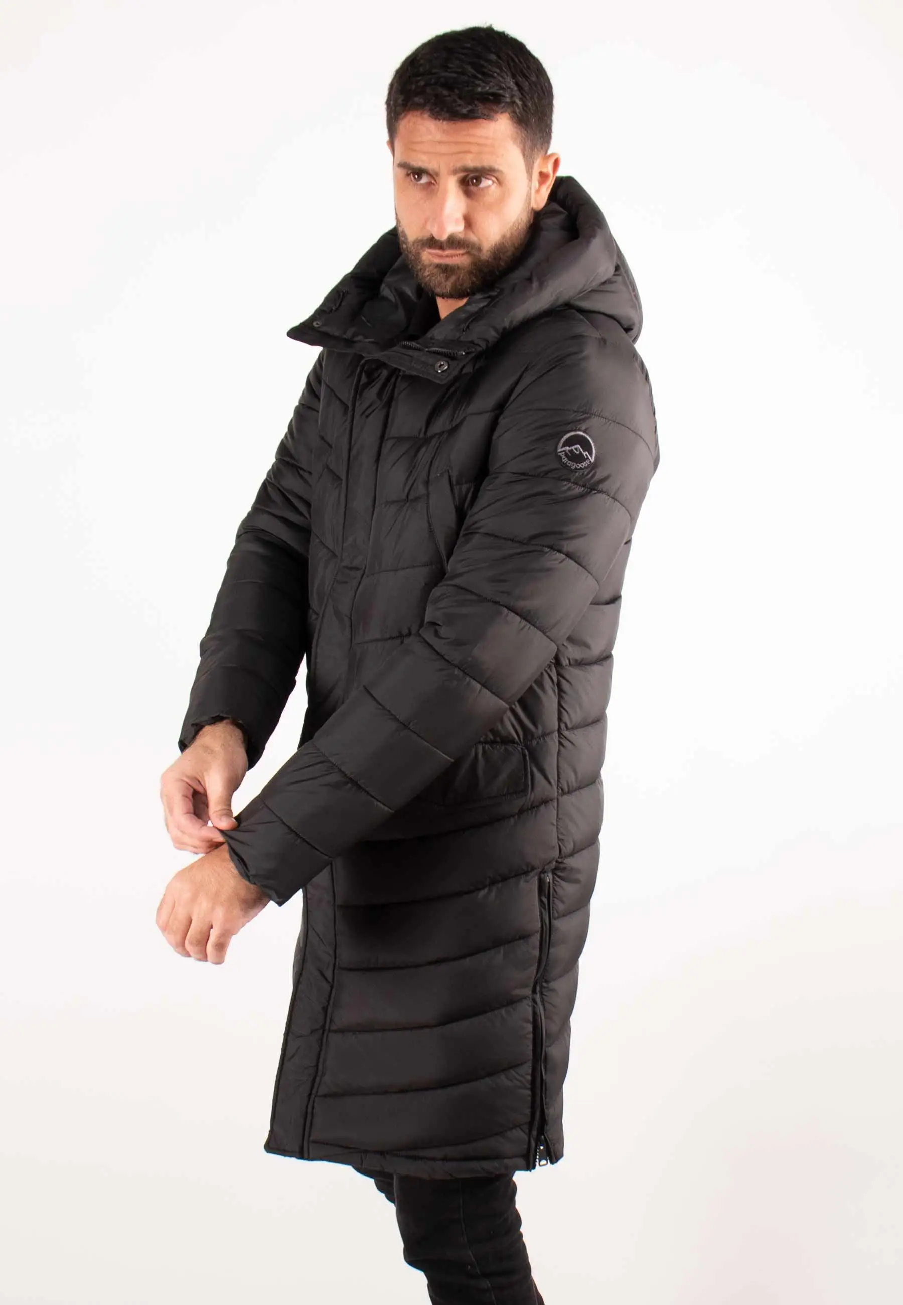 Doudoune Longue Homme Paragoose BARBER – Noir, Chaude et Capuche