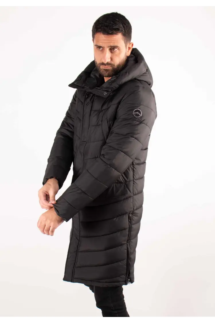 Doudoune Longue Homme Paragoose BARBER – Noir, Chaude et Capuche