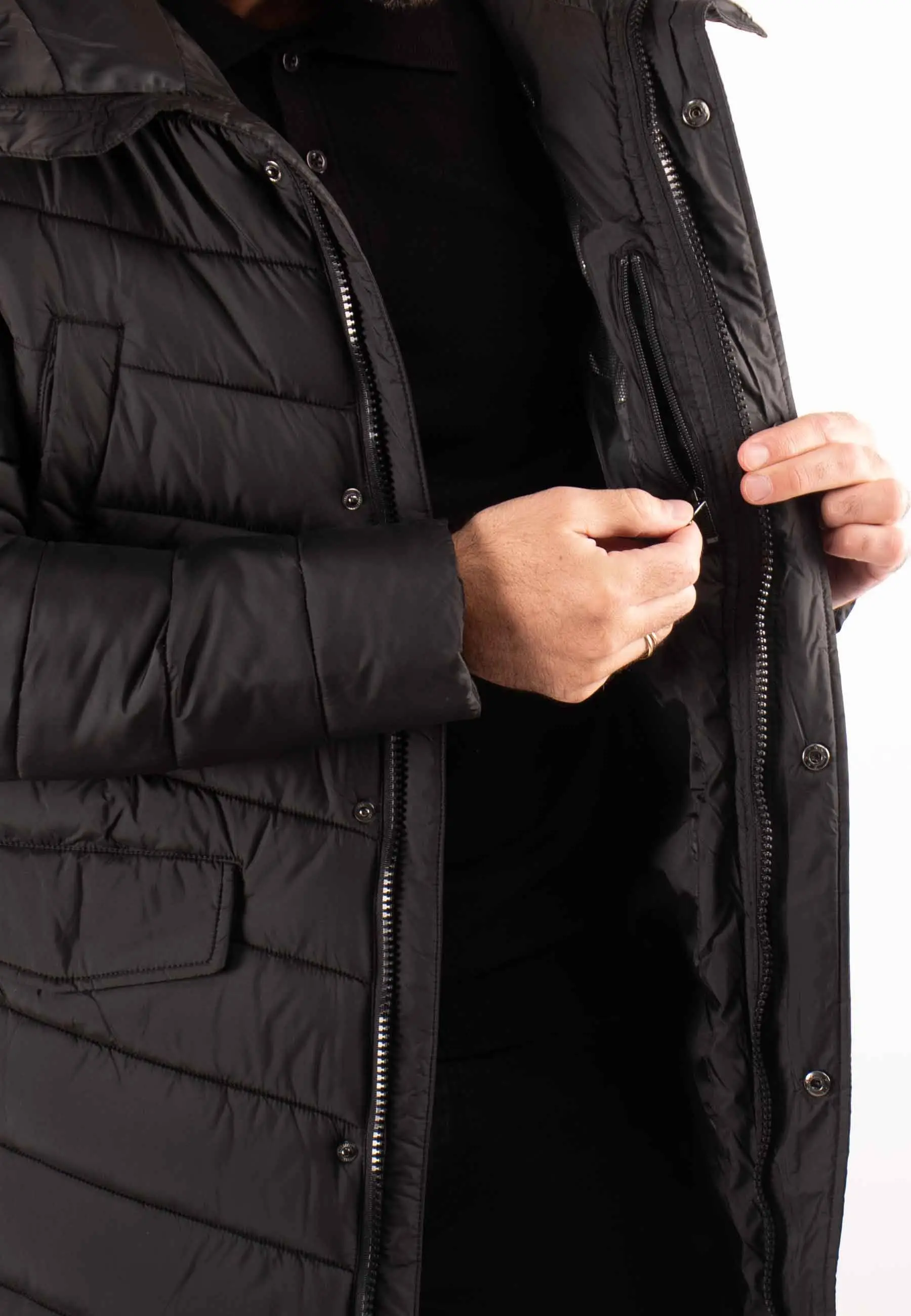 Doudoune Longue Homme Paragoose BARBER – Noir, Chaude et Capuche