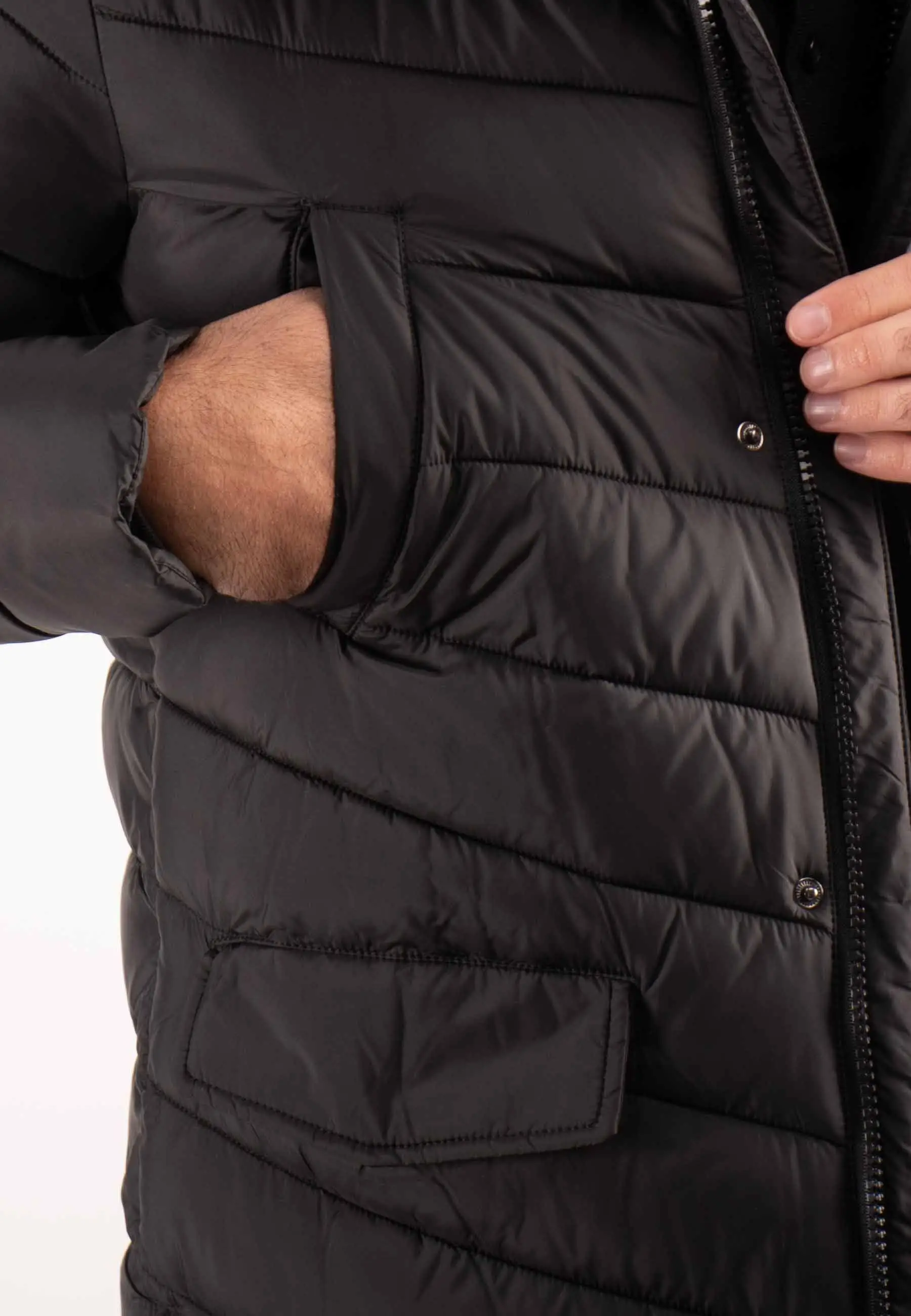 Doudoune Longue Homme Paragoose BARBER – Noir, Chaude et Capuche