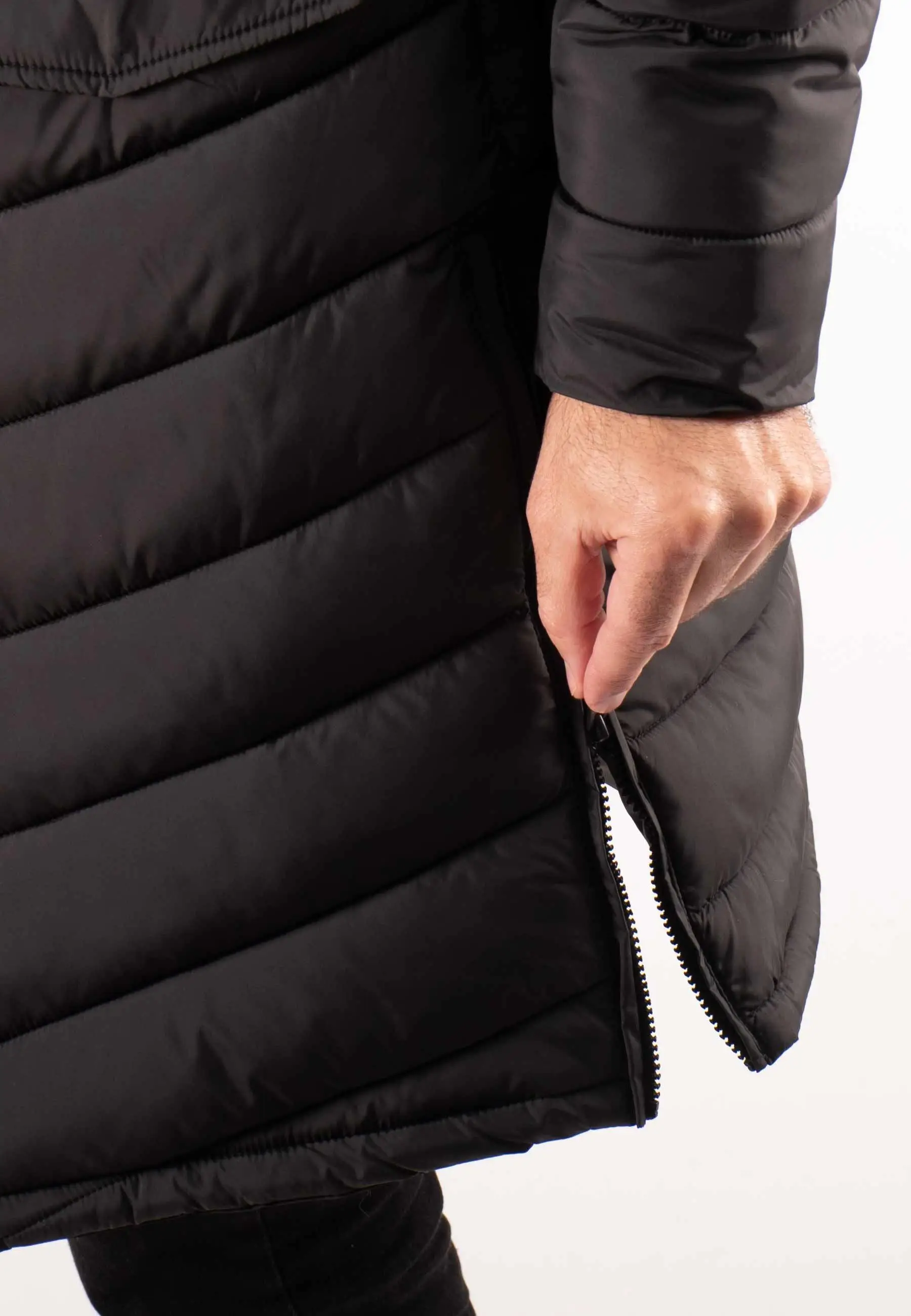 Doudoune Longue Homme Paragoose BARBER – Noir, Chaude et Capuche