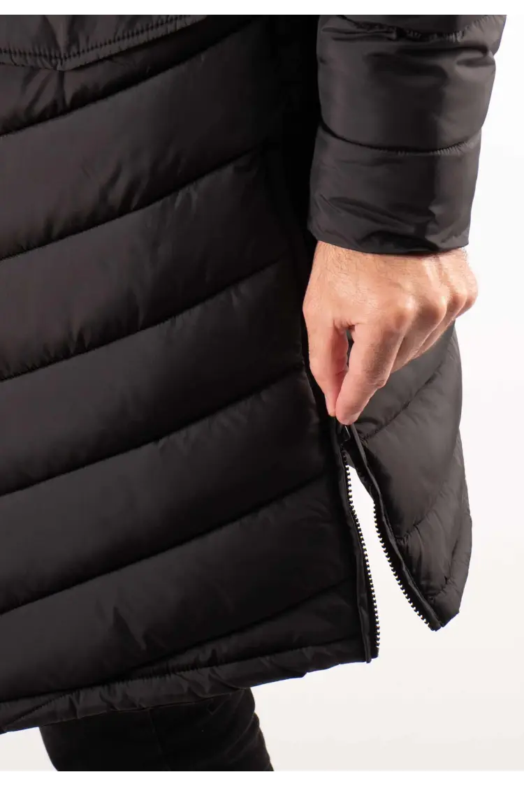 Doudoune Longue Homme Paragoose BARBER – Noir, Chaude et Capuche