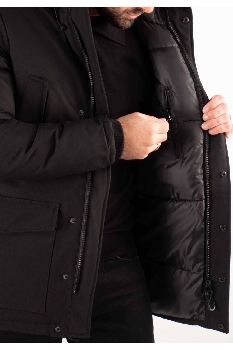 Parka Homme Paragoose BUTCHER – Noir, Outdoor avec Poches Fonctionnelles
