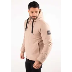Doudoune Homme Paragoose STREAM – Beige, Moderne avec Cordons Contrastés