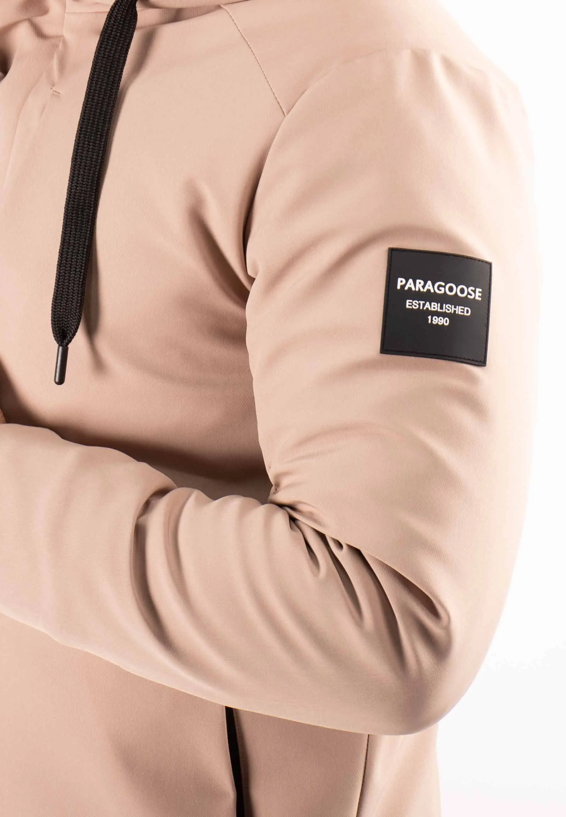 Doudoune Homme Paragoose STREAM – Beige, Moderne avec Cordons Contrastés