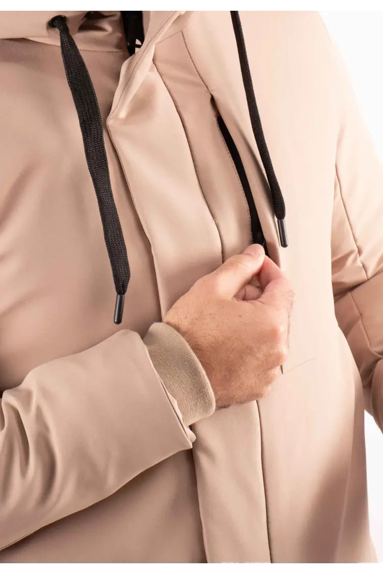 Doudoune Homme Paragoose STREAM – Beige, Moderne avec Cordons Contrastés