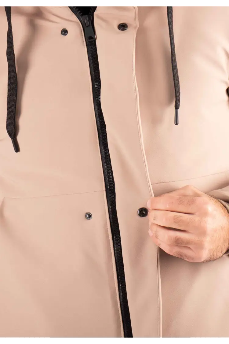 Doudoune Homme Paragoose STREAM – Beige, Moderne avec Cordons Contrastés
