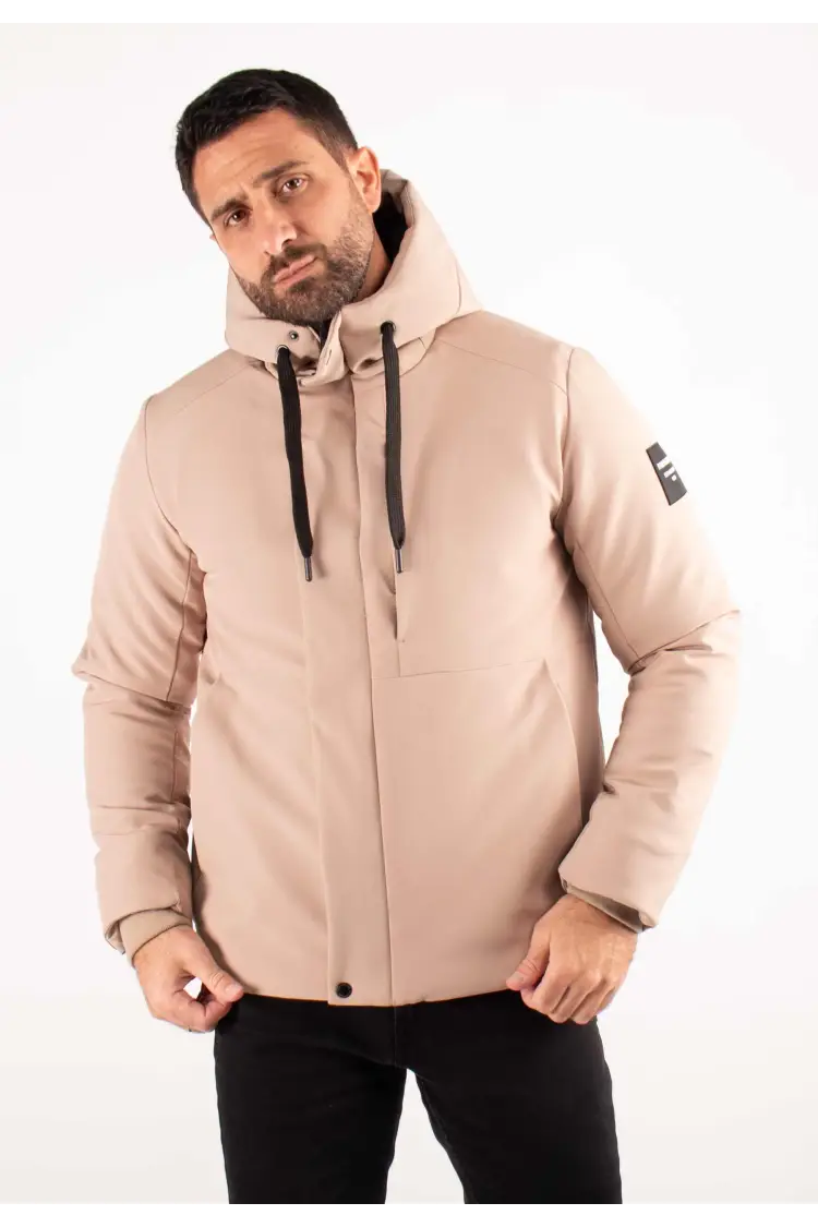 Doudoune Homme Paragoose STREAM – Beige, Moderne avec Cordons Contrastés