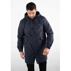 Parka Mi-Longue Homme Mazalito – Navy, Style Minimaliste