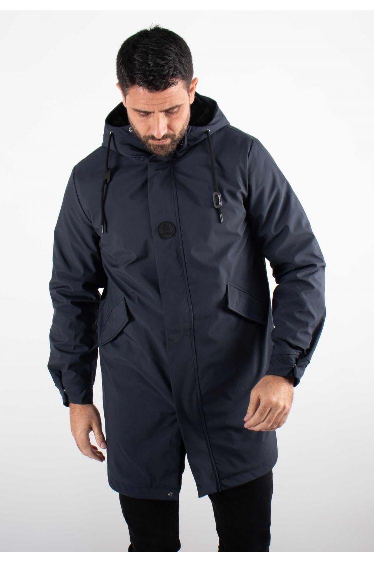 Parka Mi-Longue Homme Mazalito – Navy, Style Minimaliste