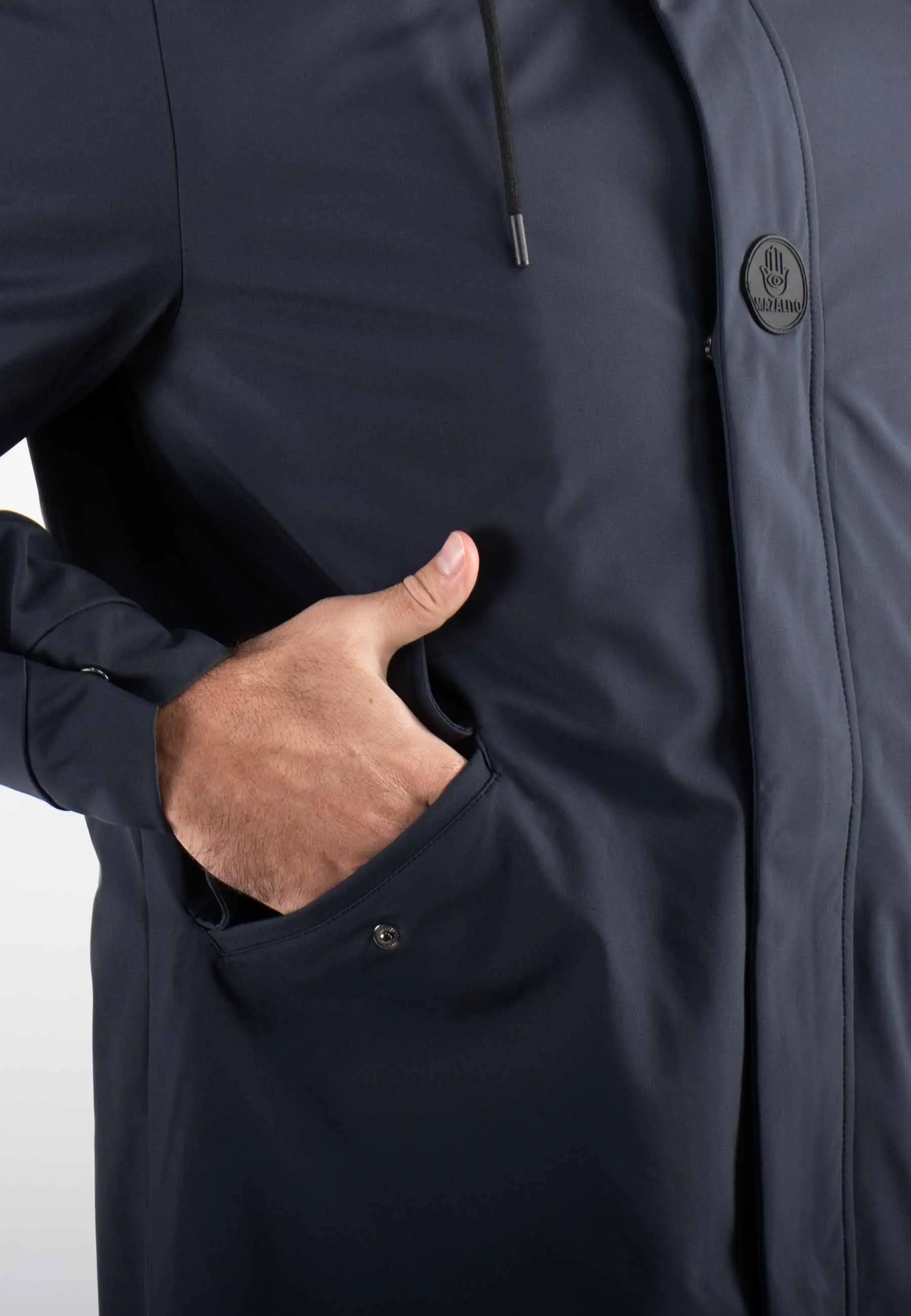 Parka Mi-Longue Homme Mazalito – Navy, Style Minimaliste
