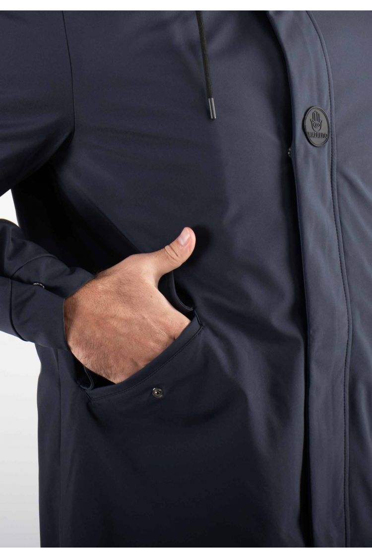 Parka Mi-Longue Homme Mazalito – Navy, Style Minimaliste