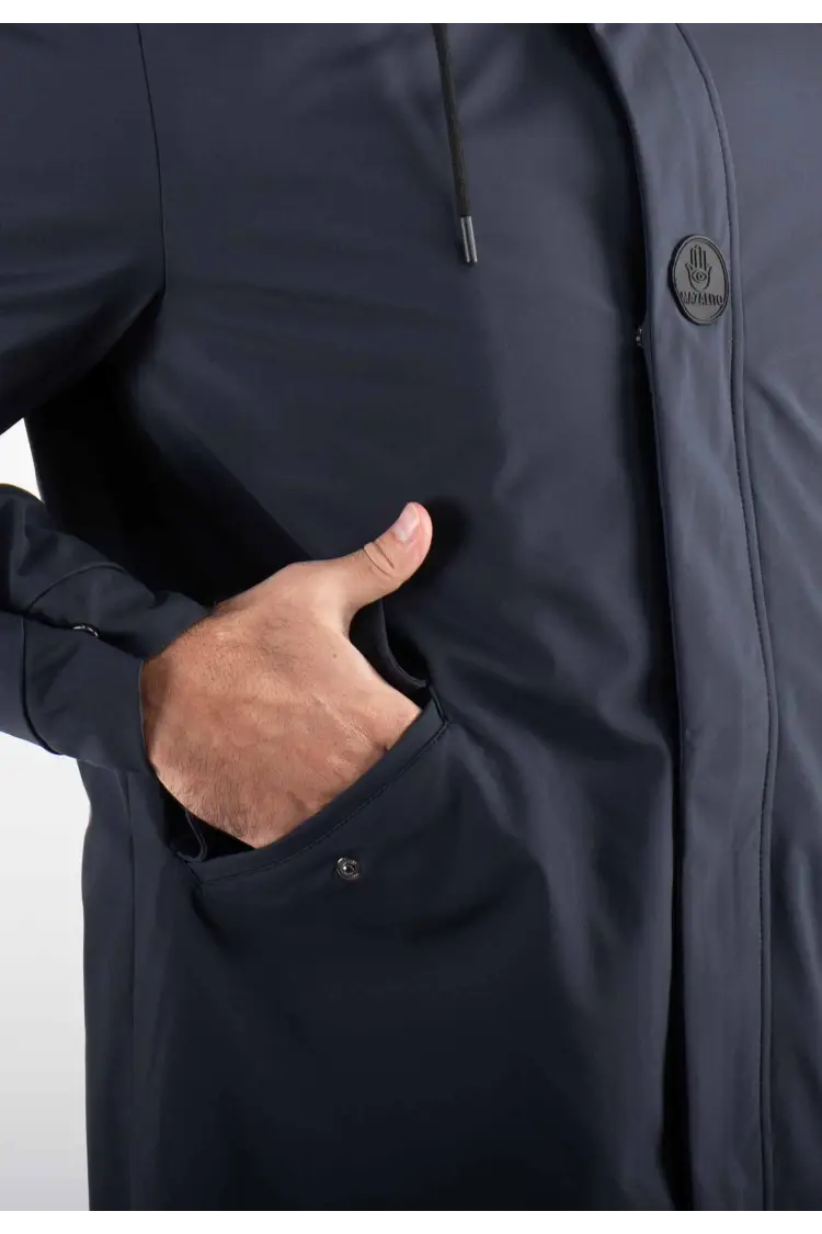 Parka Mi-Longue Homme Mazalito – Navy, Style Minimaliste