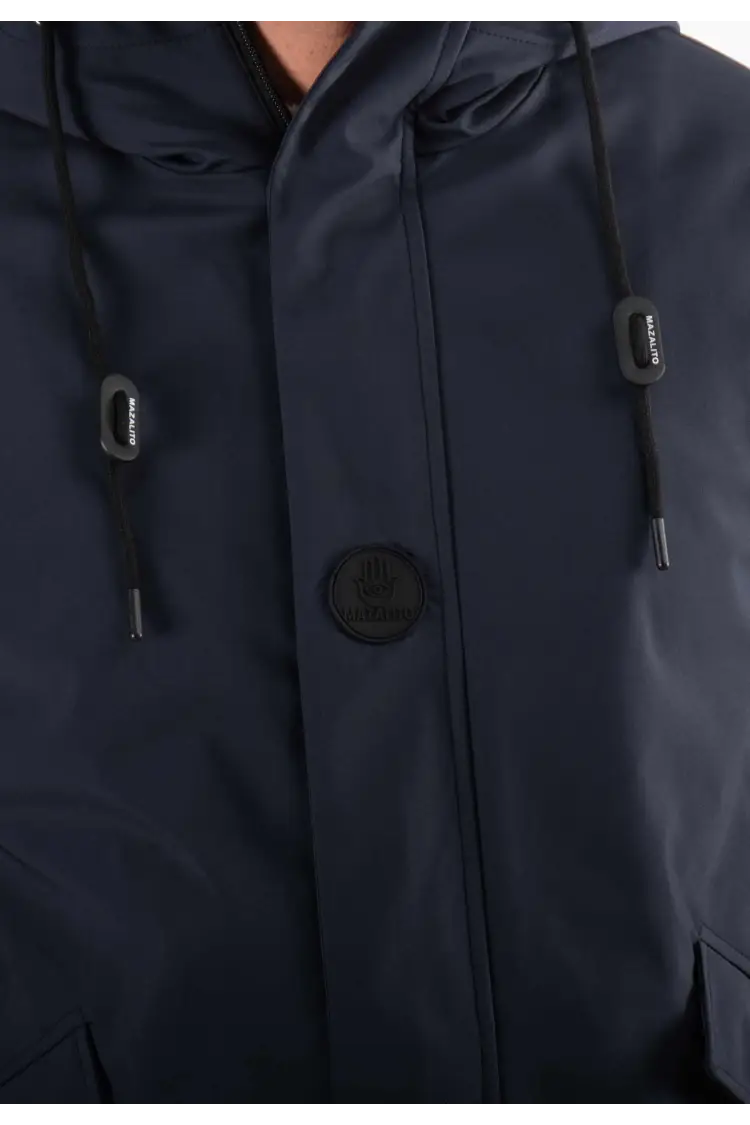 Parka Mi-Longue Homme Mazalito – Navy, Style Minimaliste