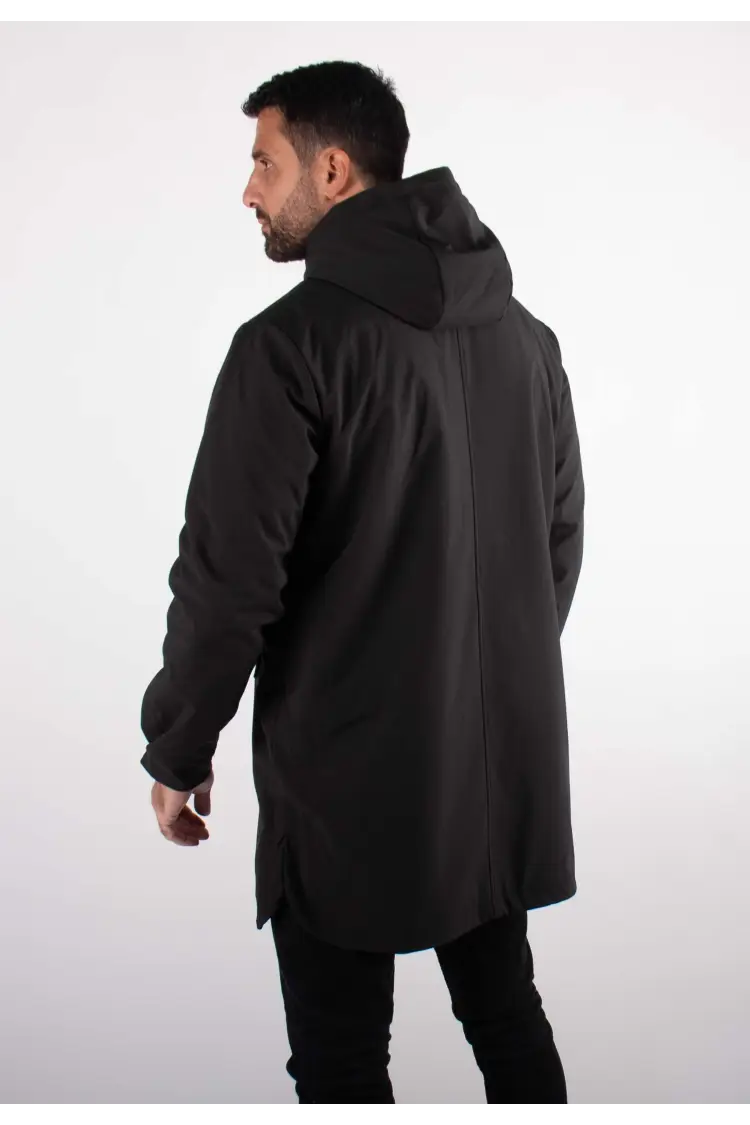 Parka Mi-Longue Homme Mazalito – Noir, Minimaliste et Élégante