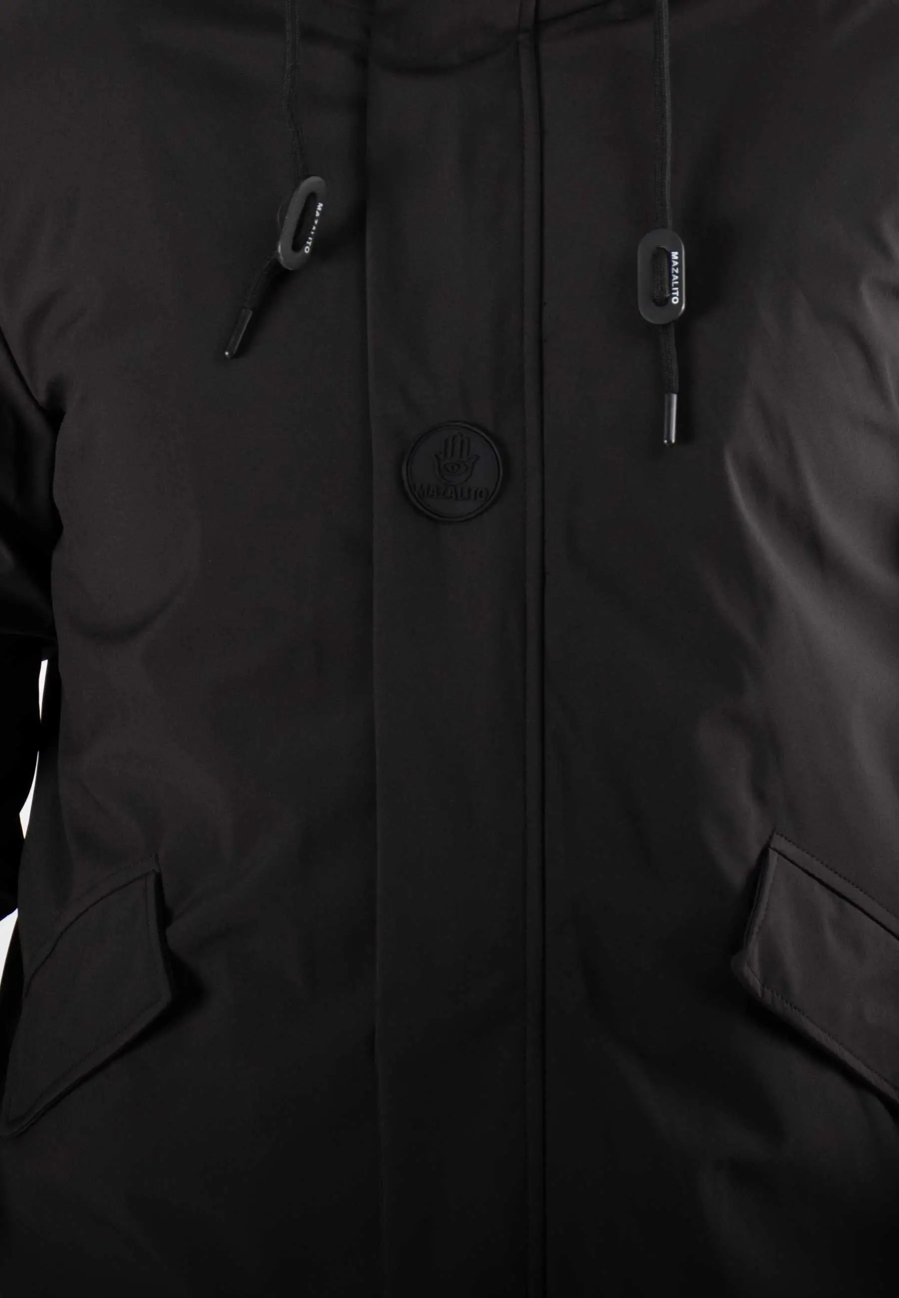 Parka Mi-Longue Homme Mazalito – Noir, Minimaliste et Élégante