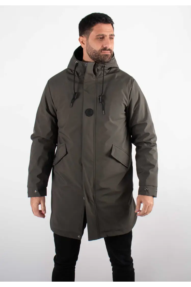 Parka Mi-Longue Homme Mazalito – Kaki, Minimaliste et Moderne