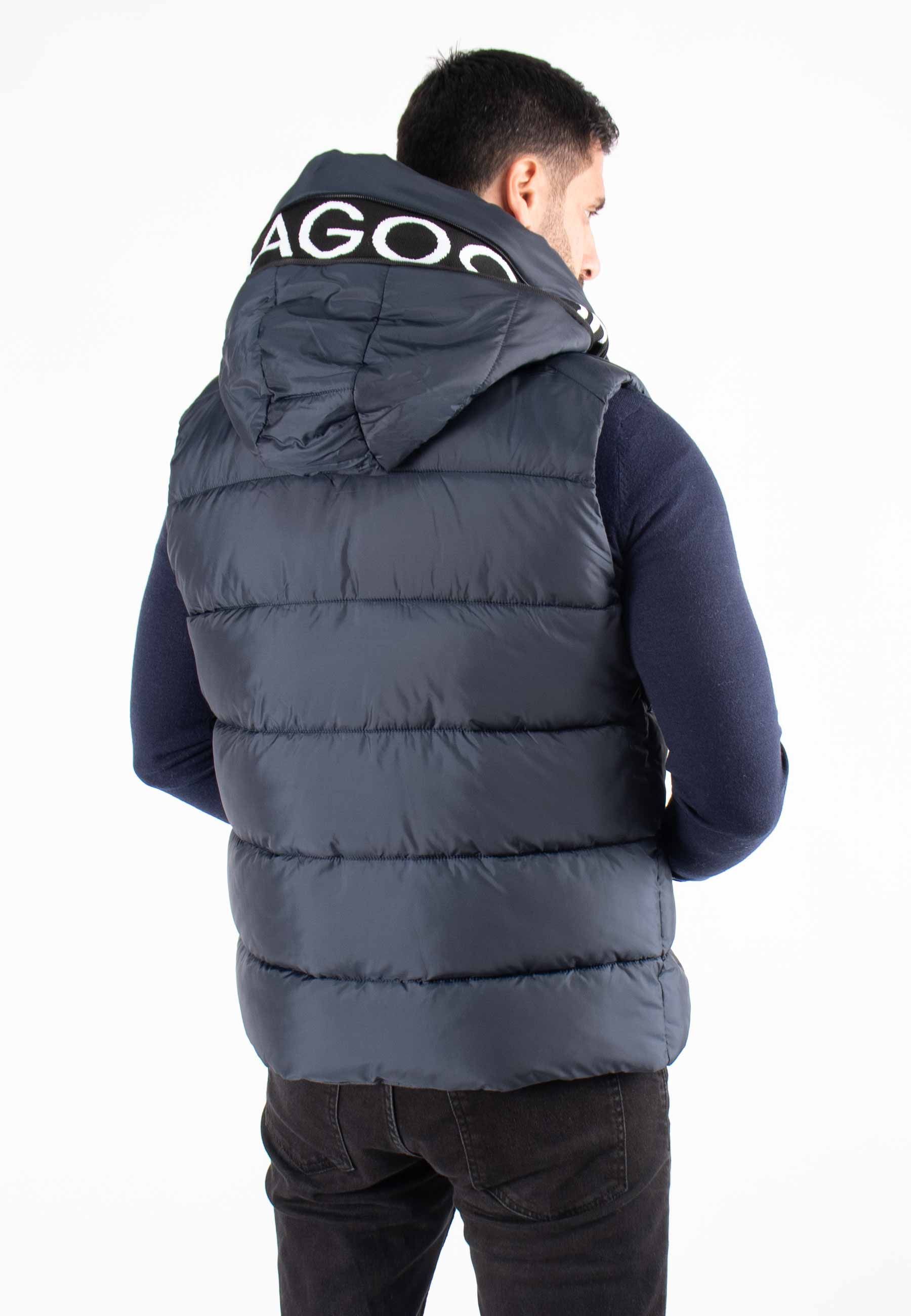 Gilet Sans Manches Homme Paragoose SPOT – Matelassé Navy avec Capuche