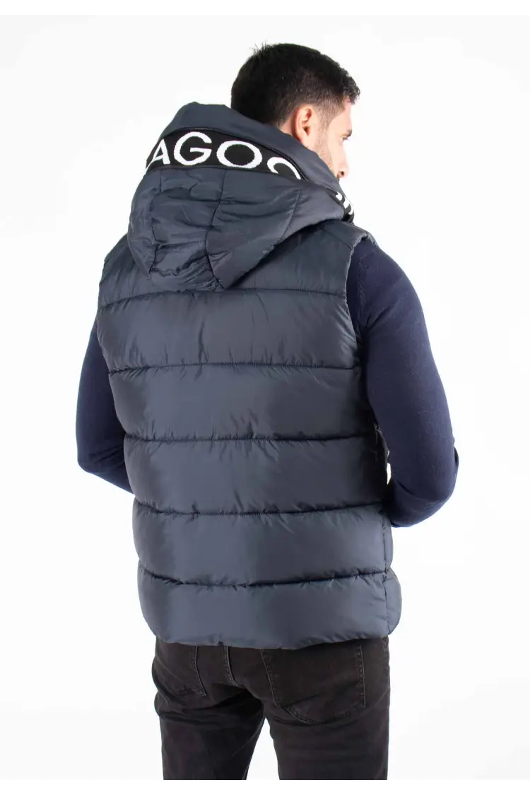 Gilet Sans Manches Homme Paragoose SPOT – Matelassé Navy avec Capuche