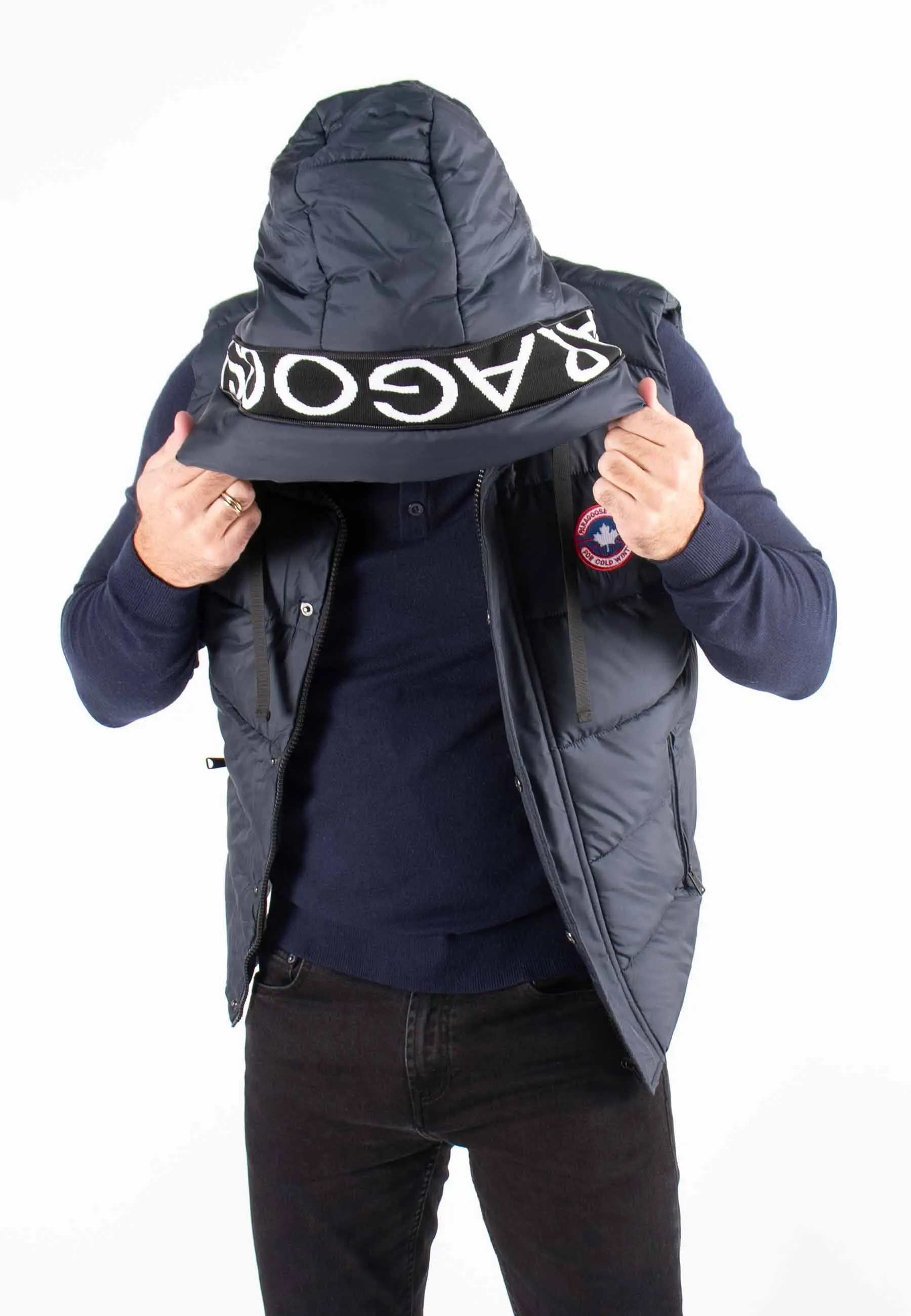 Gilet Sans Manches Homme Paragoose SPOT – Matelassé Navy avec Capuche