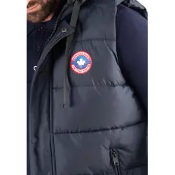 Gilet Sans Manches Homme Paragoose SPOT – Matelassé Navy avec Capuche