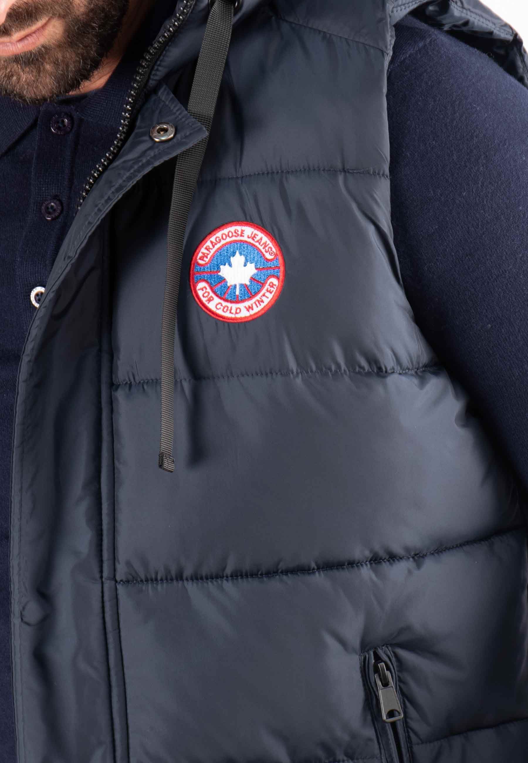 Gilet Sans Manches Homme Paragoose SPOT – Matelassé Navy avec Capuche