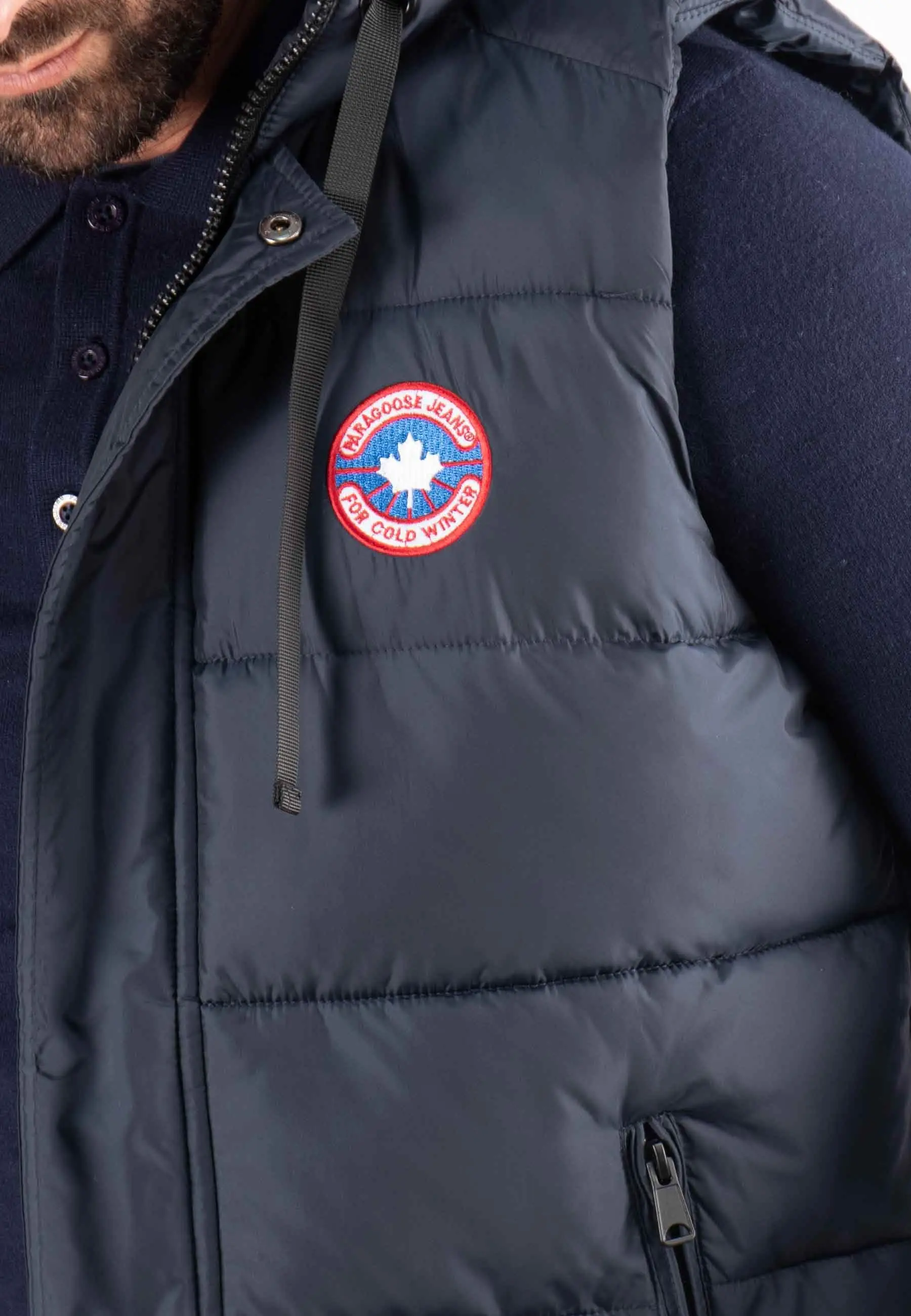 Gilet Sans Manches Homme Paragoose SPOT – Matelassé Navy avec Capuche