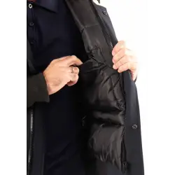 Doudoune Homme Paragoose ARIA – Bomber Hiver à Capuche Fourrure Synthétique – Navy Urbain