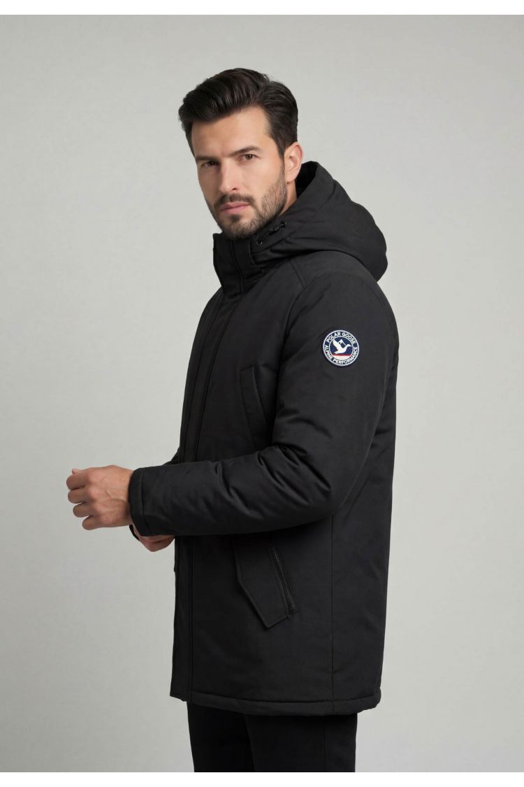 Parka Homme Polar Goose – Noir, Capuche & Isolation