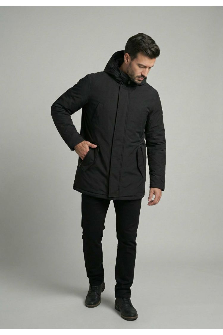 Parka Homme Polar Goose – Noir, Capuche & Isolation