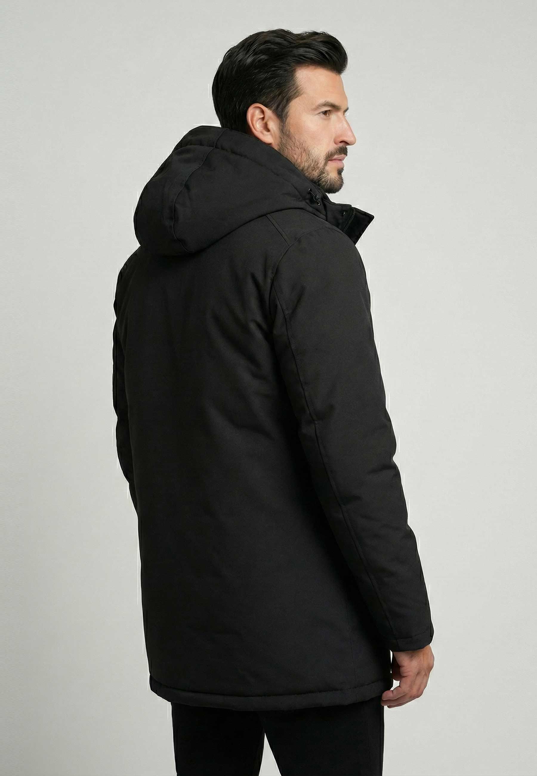Parka Homme Polar Goose – Noir, Capuche & Isolation