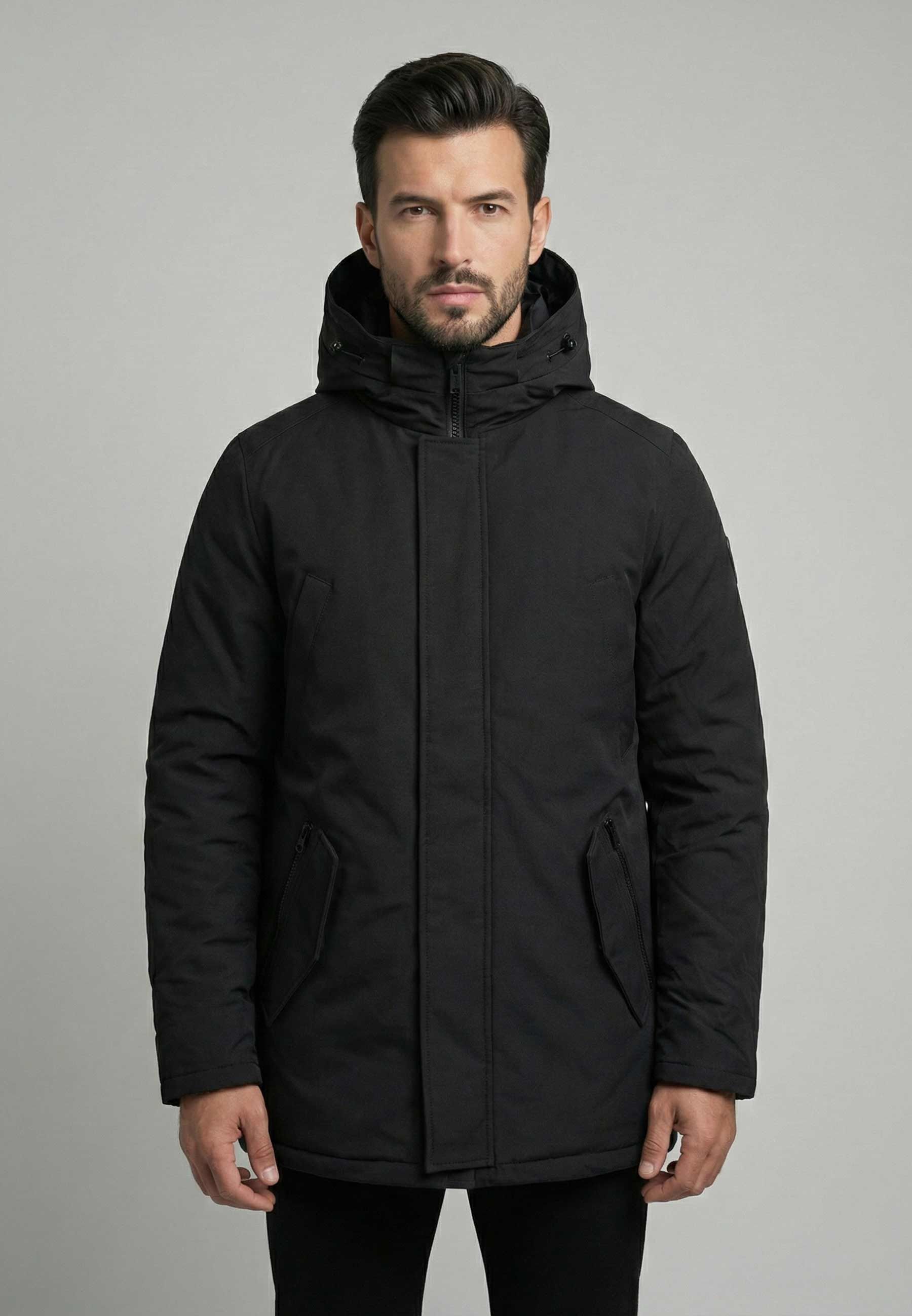 Parka Homme Polar Goose – Noir, Capuche & Isolation