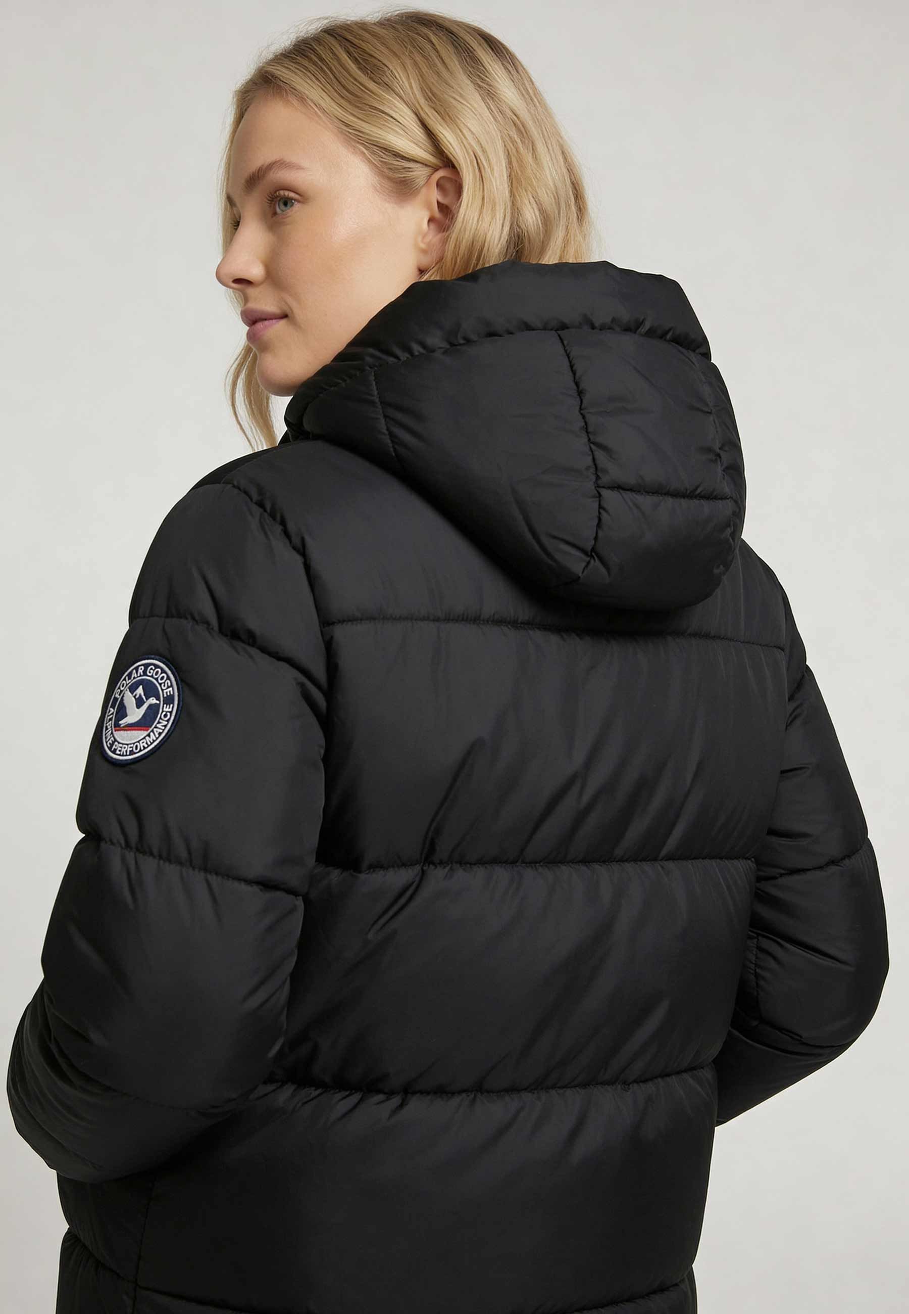 Doudoune Longue Femme Polar Goose Olga polar – Noir, Zips Latéraux