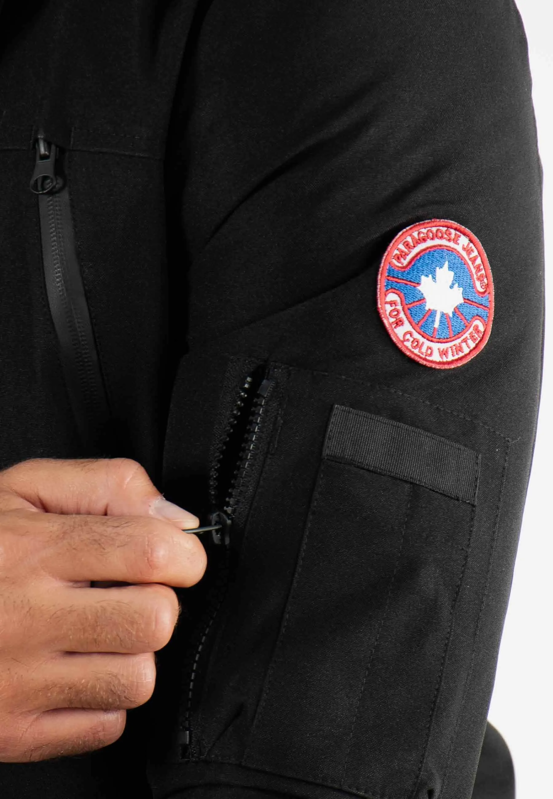 Parka Homme Paragoose CURLING – Veste Hiver à Capuche Fourrure Synthétique – Noir Élégant et Chaud