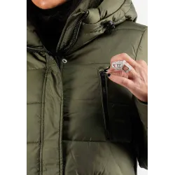 Doudoune Femme Paragoose MAZLA – Manteau Hiver à Capuche et Poches Zippées – Kaki Élégant